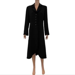 PRICE FIRM🚨 Vintage Lorina La Zinni Collection Paris Black Pleated Trim Coat 10